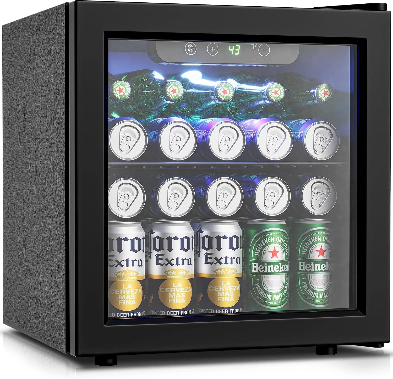 Beverage Refrigerator Cooler - 12 Bottle 50 Can Mi
